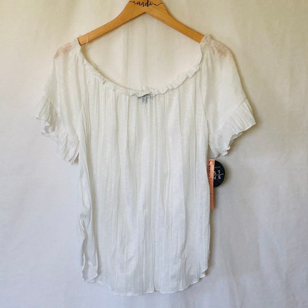 Almost Famous Gauze Off Shoulder Top